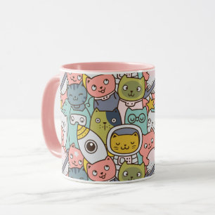 Caneca Canhão de Gatos Espaciais