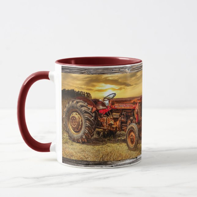 Caneca Canhão de Trator de Fazenda Vermelha (Esquerda)