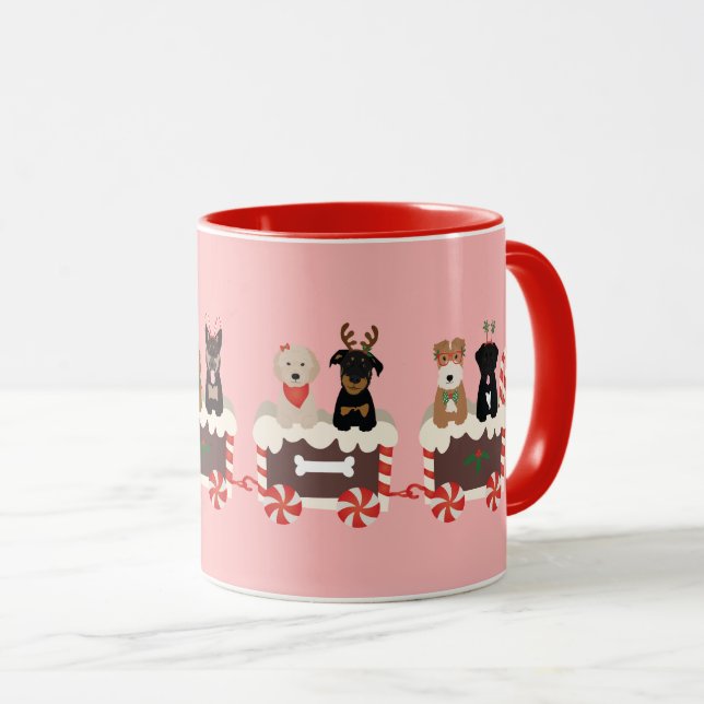 Caneca Canina de Natal de Cão (Frente Esquerda)