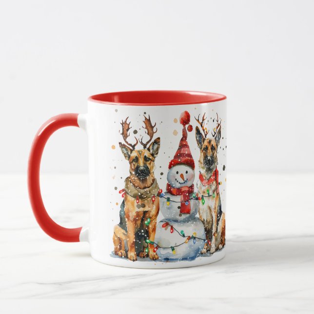 Caneca Caninos de German shepherd de Natal (Esquerda)
