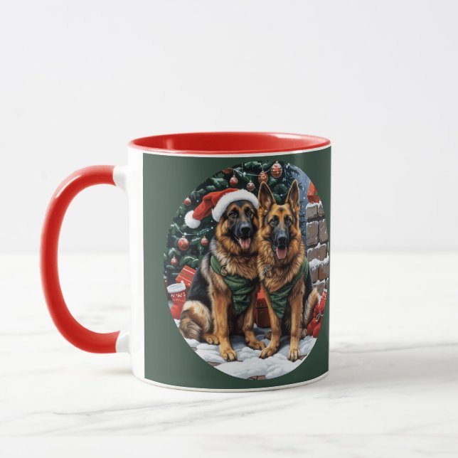 Caneca Caninos de German shepherd de Natal (Esquerda)