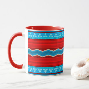 Caneca Cânion do Rio Sudoeste Geométrico Vermelho Turques