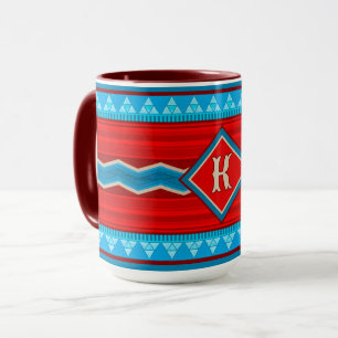 Caneca Cânion do Rio Sudoeste Turquesa Vermelho Monograma