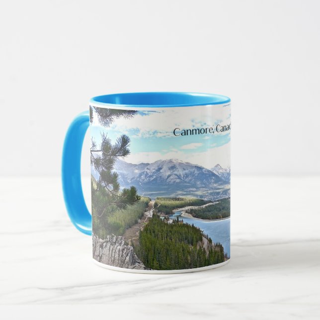 Caneca Canmore, fotografia cênica do Canadá (Frente Esquerda)