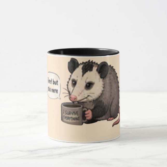 Caneca Cansado mas ainda aqui | Engraçado e compreensível (Centro)