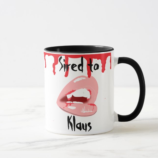 Caneca Cansado para Klaus Vampire Lábios Café Mug (Direita)