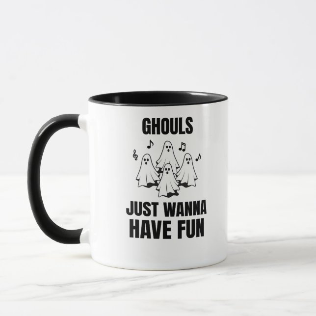 Caneca Cantando de Cartoon - "Ghouls Só Quer Se Divertir" (Esquerda)