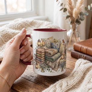 Caneca Cantinho de leitura personalizado em aquarela
