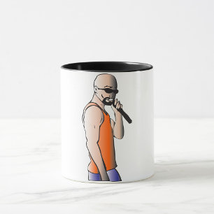Caneca Cantor de Cara Sálida Hip Hop legal com Microfone