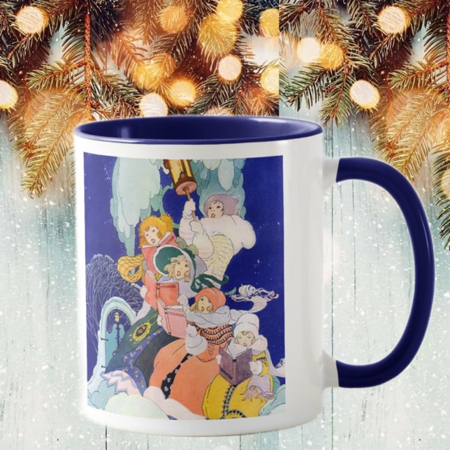 Caneca Cantores de Natal Antigos sob as Estrelas (Criador carregado)