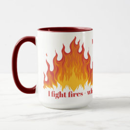Caneca Cantos de FIREFIGHTER de nome e texto personalizad