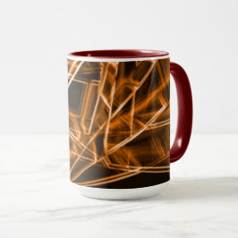 Caneca Cantos quadrados e pontos laranja "neon"