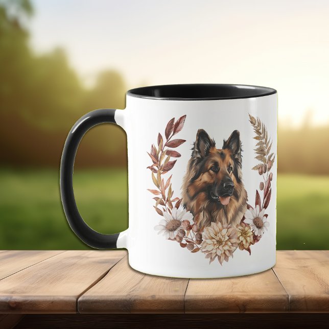 Caneca Cão belga Tervuren Autumn Wreath (Criador carregado)