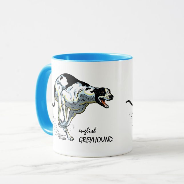 Caneca cão de corrida de galgos ingleses (Frente Esquerda)