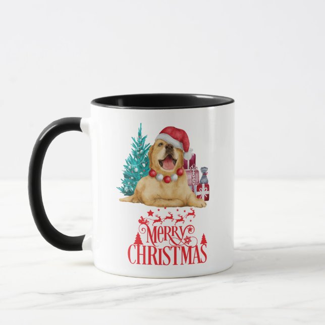 Caneca Cão de natal bonito (Esquerda)