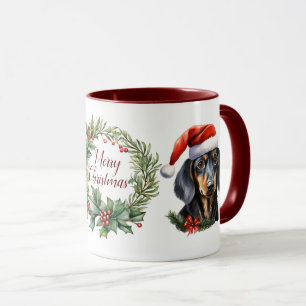 Caneca Cão de Natal, Feliz, Cachorro