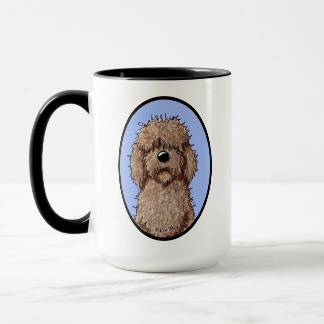 Caneca Cão do Doodle do chocolate de KiniArt (Esquerda)