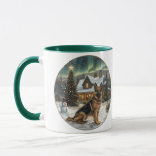 Caneca Cão German shepherd de Natal