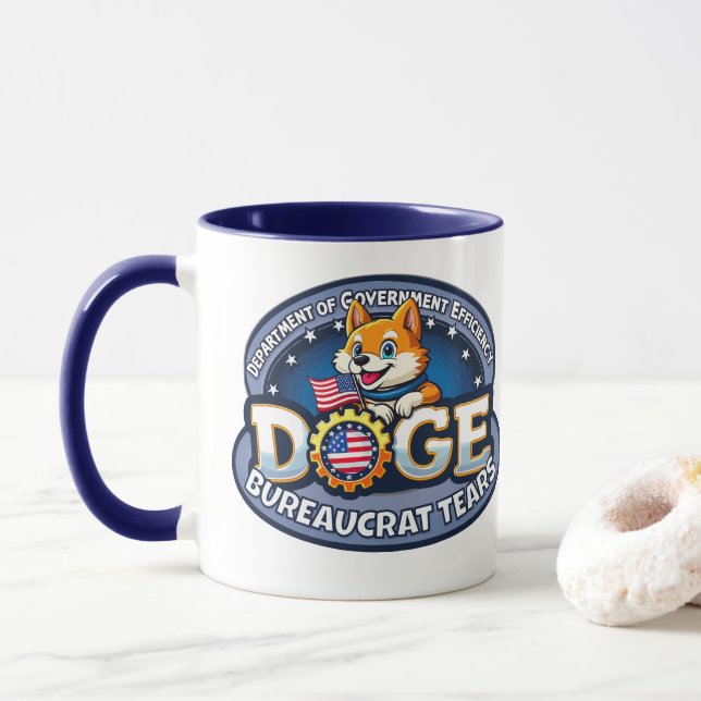 Caneca CÃO Mato de Lágrimas Burocráticas de Eficiência do (Com Donut)