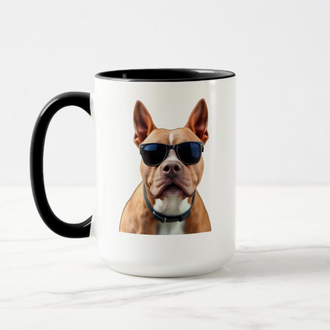Caneca Cão nos óculos de sol Combo Mug, 15 oz (Esquerda)