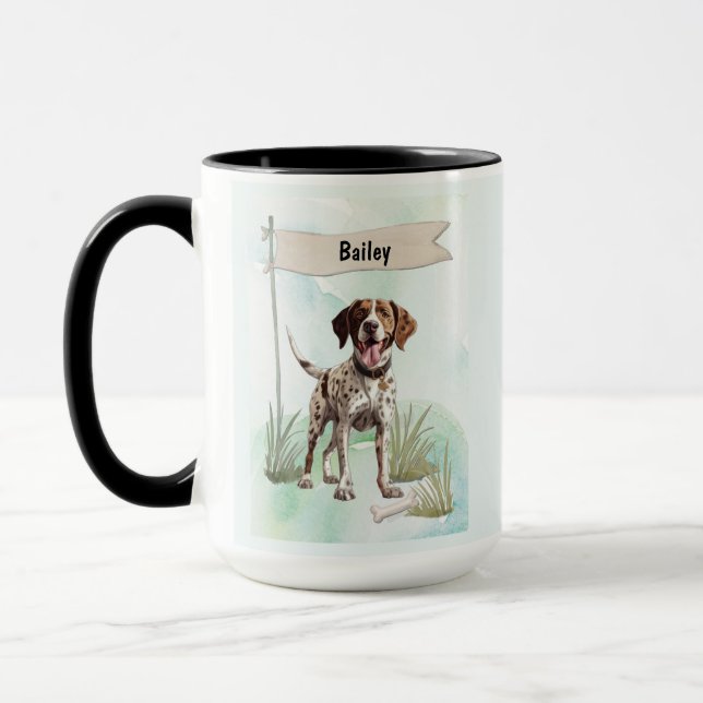 Caneca Cão Personalizado de Ponteiro Aquarela (Esquerda)