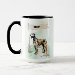 Caneca Cão Personalizado em Aquarela Irish Wolfhound