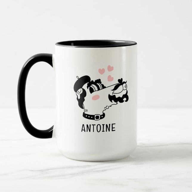 Caneca Cão-Poodle Francês Vestindo nome personalizado Ber (Esquerda)