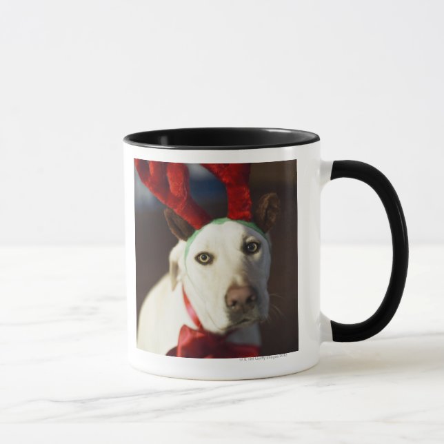 Caneca Cão que veste os antlers da rena (Direita)