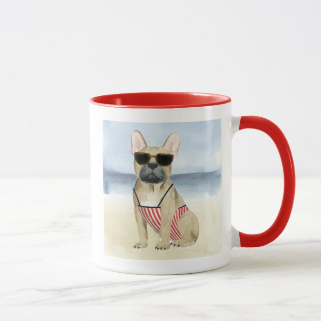 Caneca Cão quente | Cãibras Nos Óculos De Sol Na Praia (Direita)