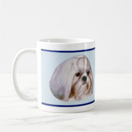 Caneca Cão rajado e branco de Shih Tzu