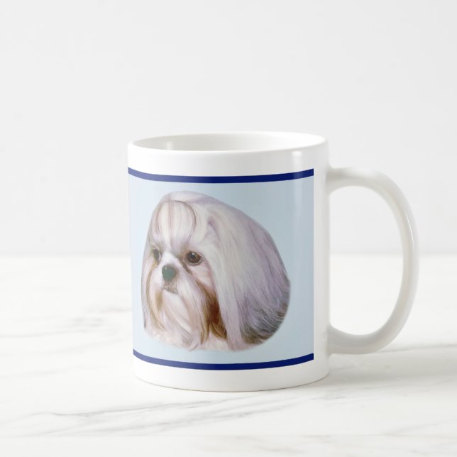 Caneca Cão rajado e branco de Shih Tzu (Direita)