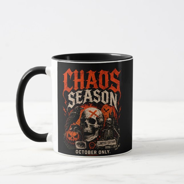 Caneca Caos de Gótico Arrepiado Temporada Crânio Hallowee (Esquerda)