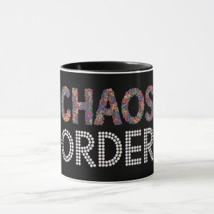 Caneca Caos e Ordem Dualidade Artística Moderna Gráfica