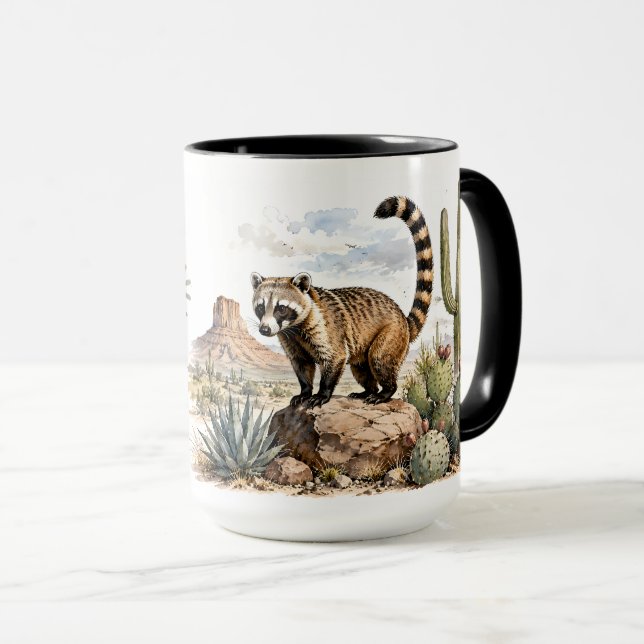 Caneca Caos mas eu faço ficar fofo, Quati 15oz (Frente Esquerda)