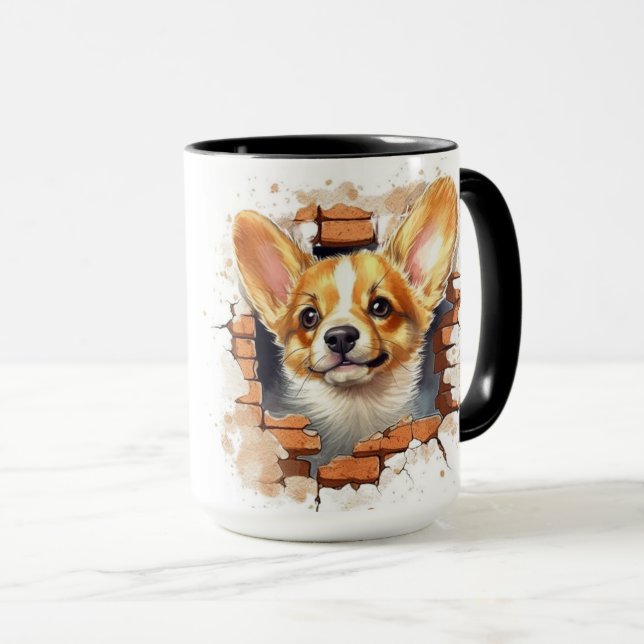 Caneca Cãozinho de Corgi (Frente Esquerda)