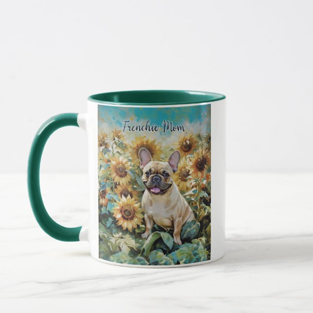 Caneca Cãozinho francês "Pug Mãe" Café Mug dois tons (Esquerda)