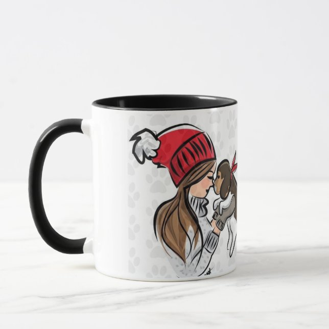 Caneca cãozinho preto versátil (Esquerda)