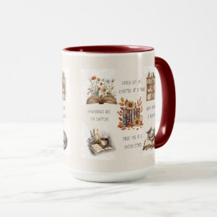 Caneca Capa de Citação de Amante de Livros Fofa
