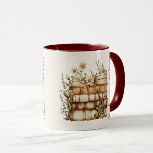 Caneca Capa de Citação de Amante de Livros Fofa