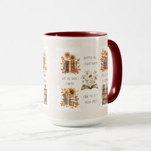Caneca Capa de Citação de Amante de Livros Fofa