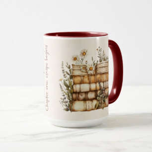 Caneca Capa de Citação de Amante de Livros Fofa