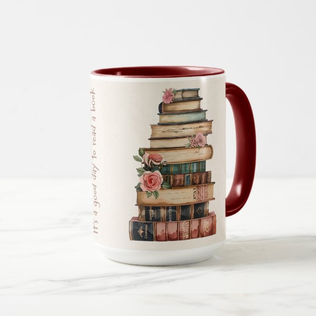 Caneca Capa de Citação de Amante de Livros Fofa (Frente Esquerda)