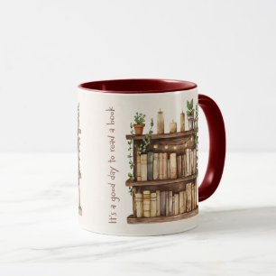 Caneca Capa de Citação de Amante de Livros Fofa