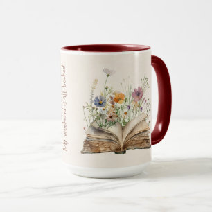 Caneca Capa de Citação de Amante de Livros Fofa