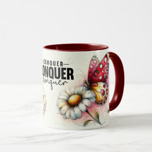 Caneca Capa de Citação Floral Inspiradora/Positiva