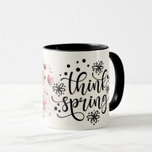 Caneca Capa de Citação Floral Inspiradora/Positiva