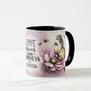 Caneca Capa de Citação Floral Inspiradora/Positiva
