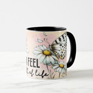 Caneca Capa de Citação Floral Inspiradora/Positiva