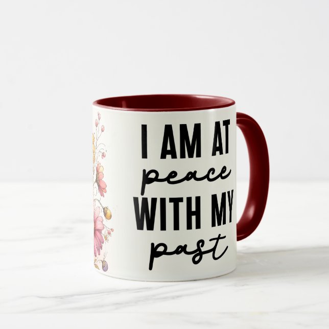 Caneca Capa de Citação Floral Inspiradora/Positiva (Frente Esquerda)