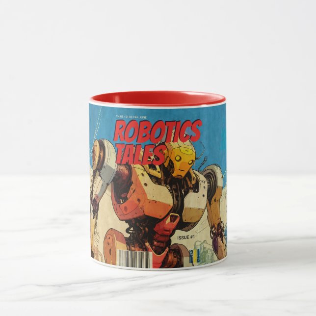 Caneca Capa de Robô de Quadrinhos de Ficção Científica da (Centro)